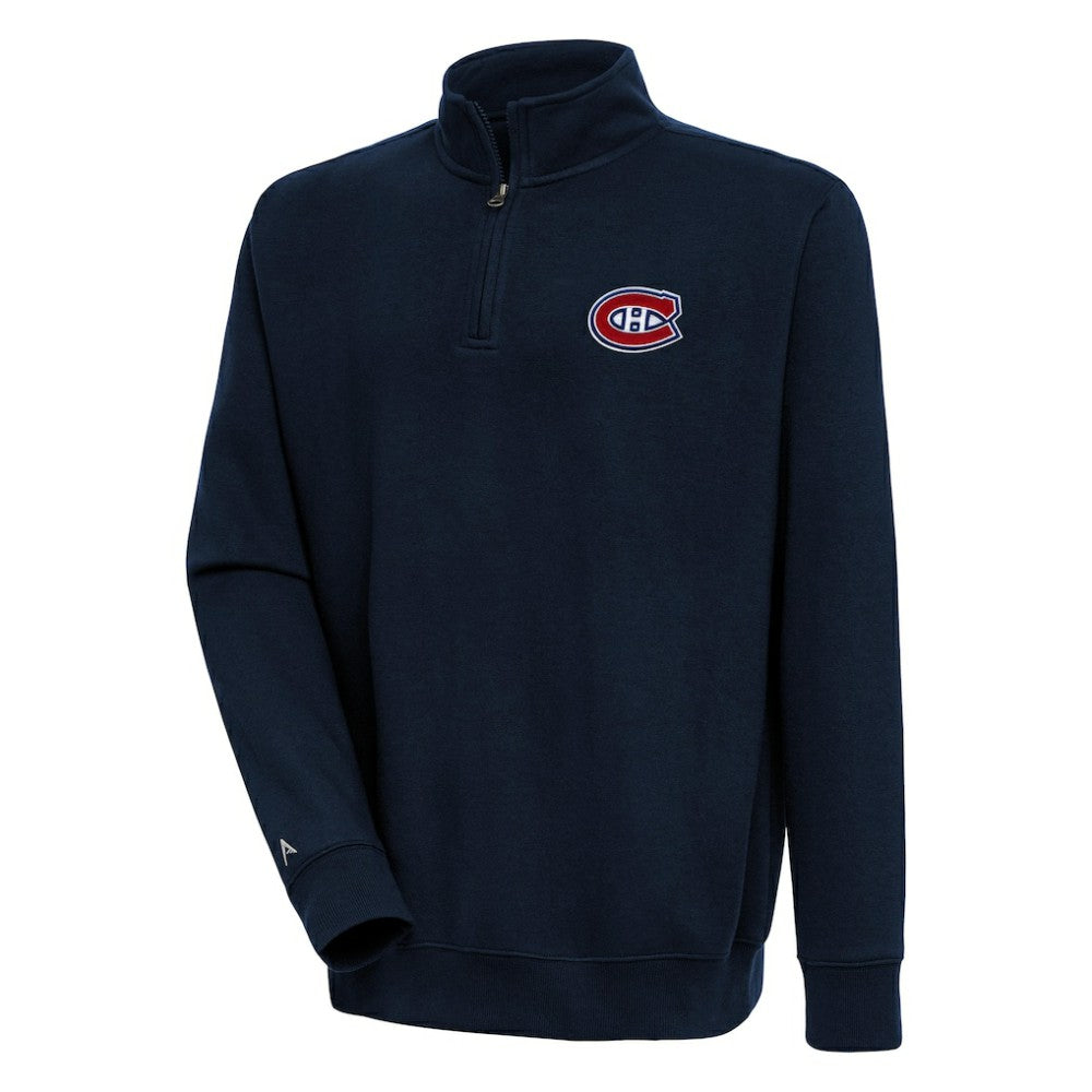 Montreal Canadiens Antigua Victory Quarter-Zip Pullover Top - Navy - NHL 200570757