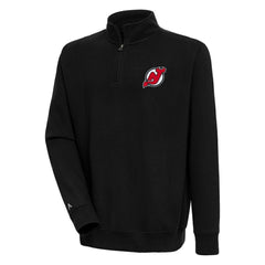 New Jersey Devils Antigua Victory Quarter-Zip Pullover Top - Black - NHL 200570766
