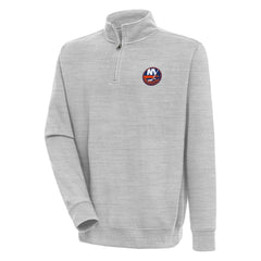 New York Islanders Antigua Victory Quarter-Zip Pullover Top - Heather Gray - NHL 200570771