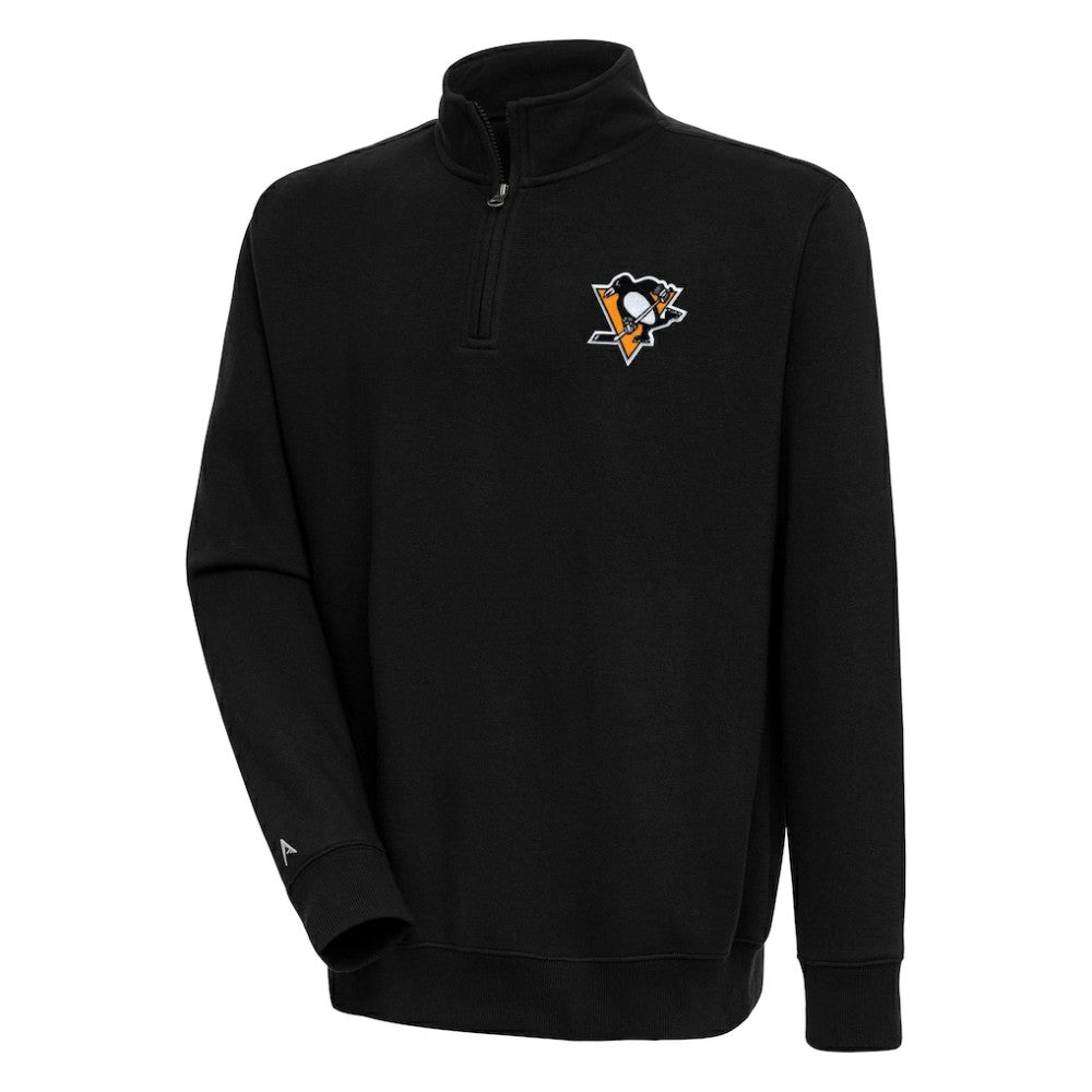Pittsburgh Penguins Antigua Victory Quarter-Zip Pullover Top - Black - NHL 200570784