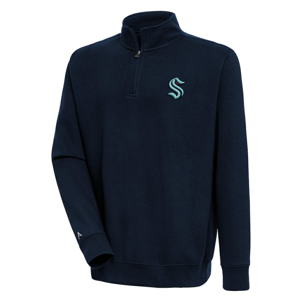 Seattle Kraken Antigua Victory Quarter-Zip Pullover Top - Navy - NHL 200570792