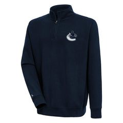 Vancouver Canucks Antigua Victory Quarter-Zip Pullover Top - Navy - NHL 200570799
