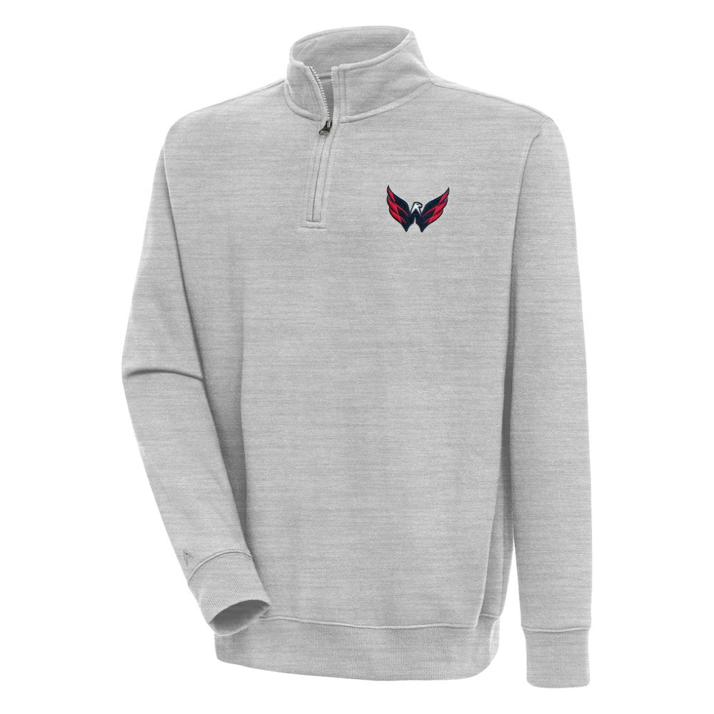 Washington Capitals Antigua Victory Quarter-Zip Pullover Top - Heather Gray - NHL 200570804