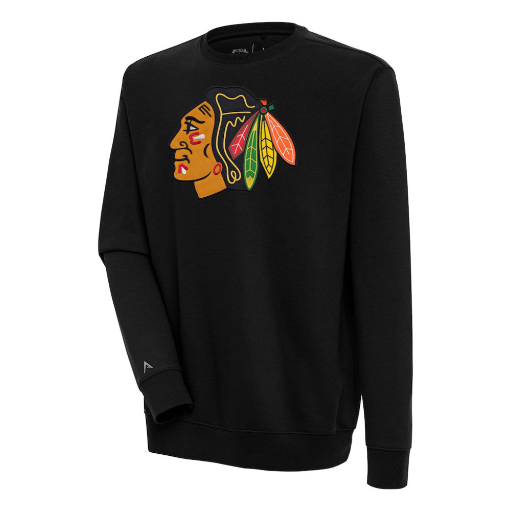 Chicago Blackhawks Antigua Victory Pullover Sweatshirt - Black - NHL 200571163