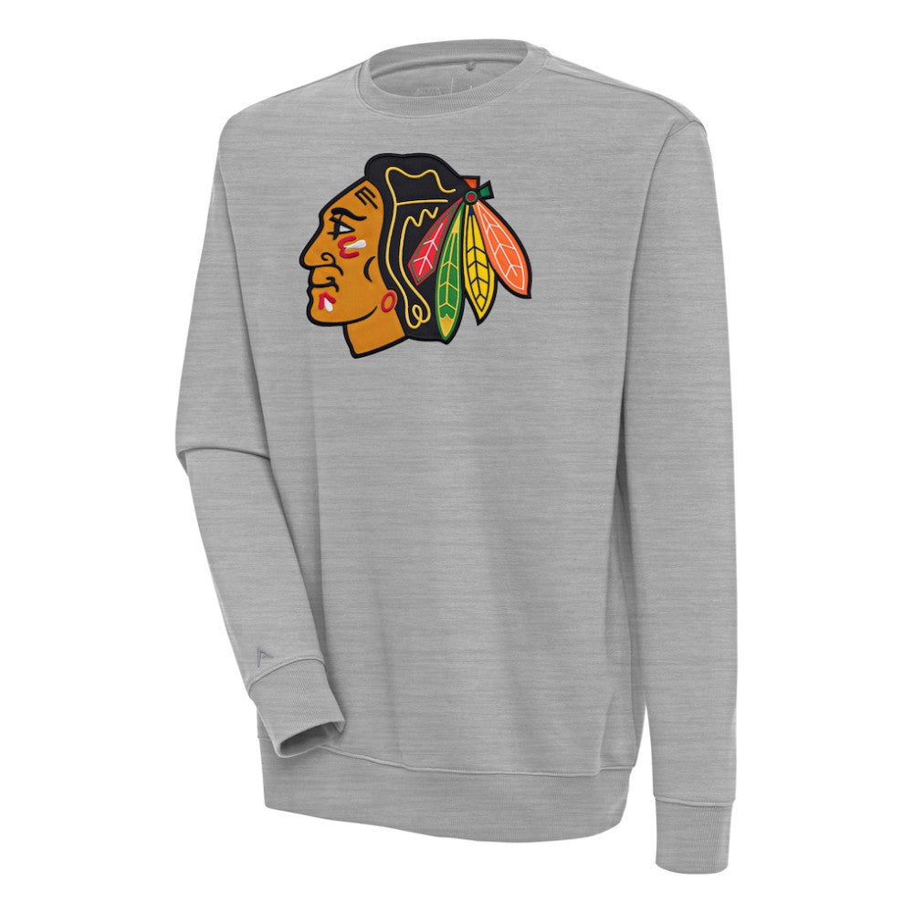 Chicago Blackhawks Antigua Victory Pullover Sweatshirt - Heather Gray - NHL 200571164