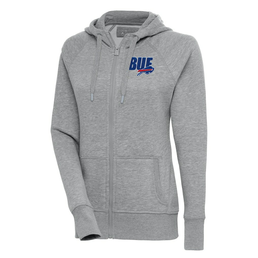 Buffalo Bills Antigua Women's Victory Full-Zip Hoodie Heather Gray