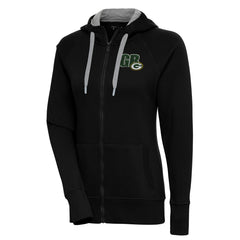 Green Bay Packers Antigua Women's Victory Full-Zip Hoodie Black
