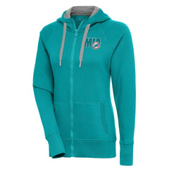Miami Dolphins Antigua Women's Victory Full-Zip Hoodie Aqua