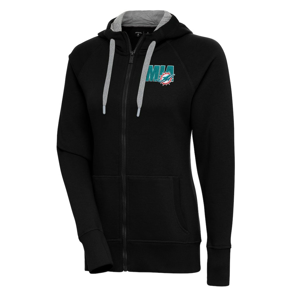 Miami Dolphins Antigua Women's Victory Full-Zip Hoodie Black