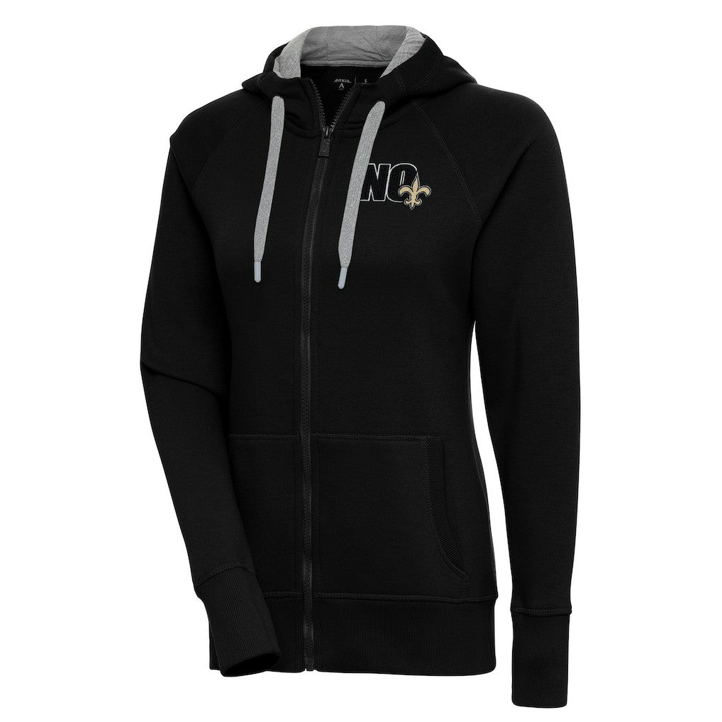 New Orleans Saints Antigua Women's Victory Full-Zip Hoodie Black