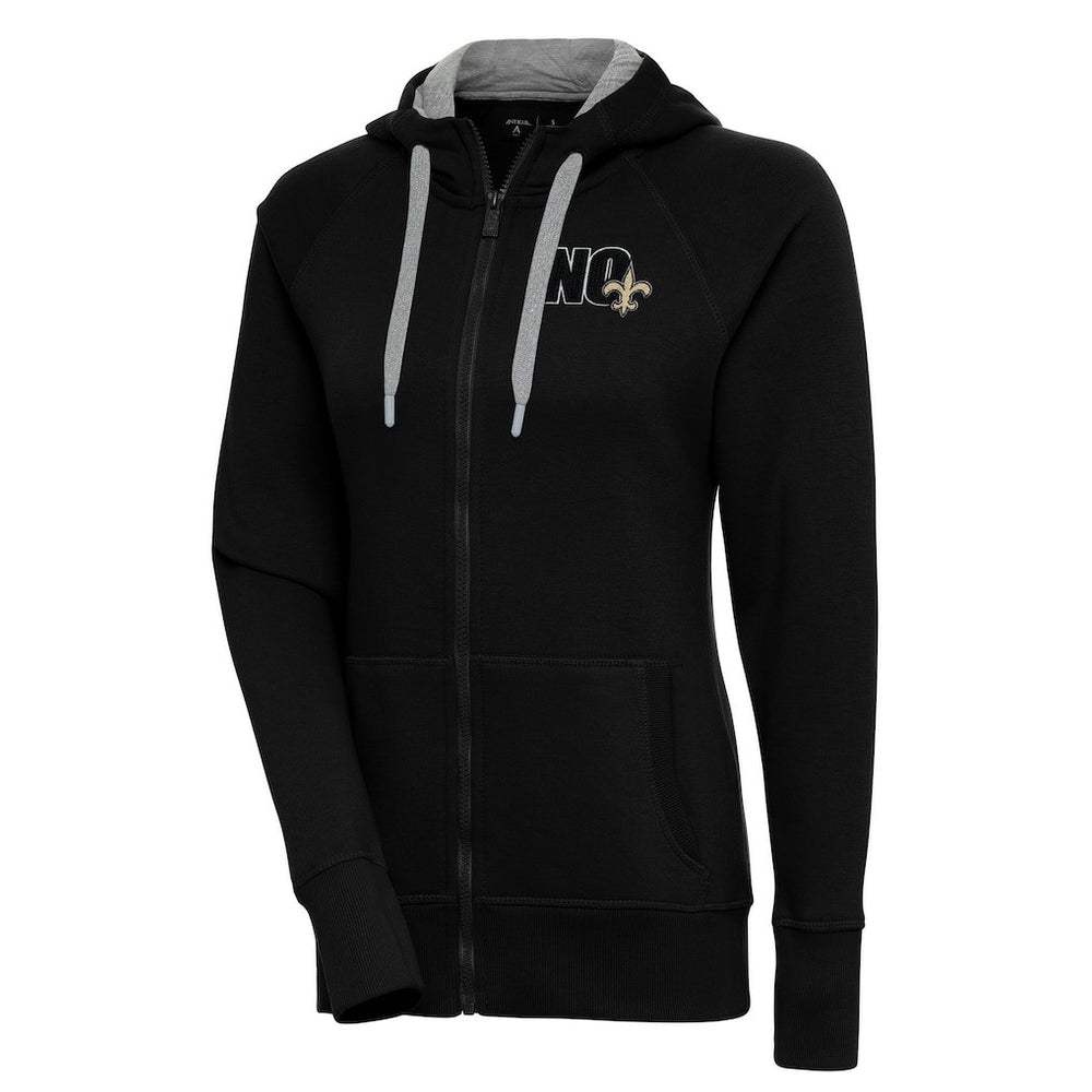 New Orleans Saints Antigua Women's Victory Full-Zip Hoodie Black
