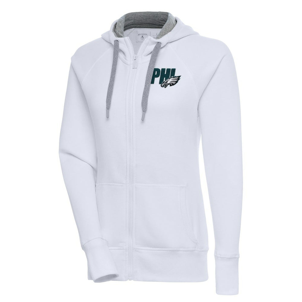 Philadelphia Eagles Antigua Women's Victory Full-Zip Hoodie White