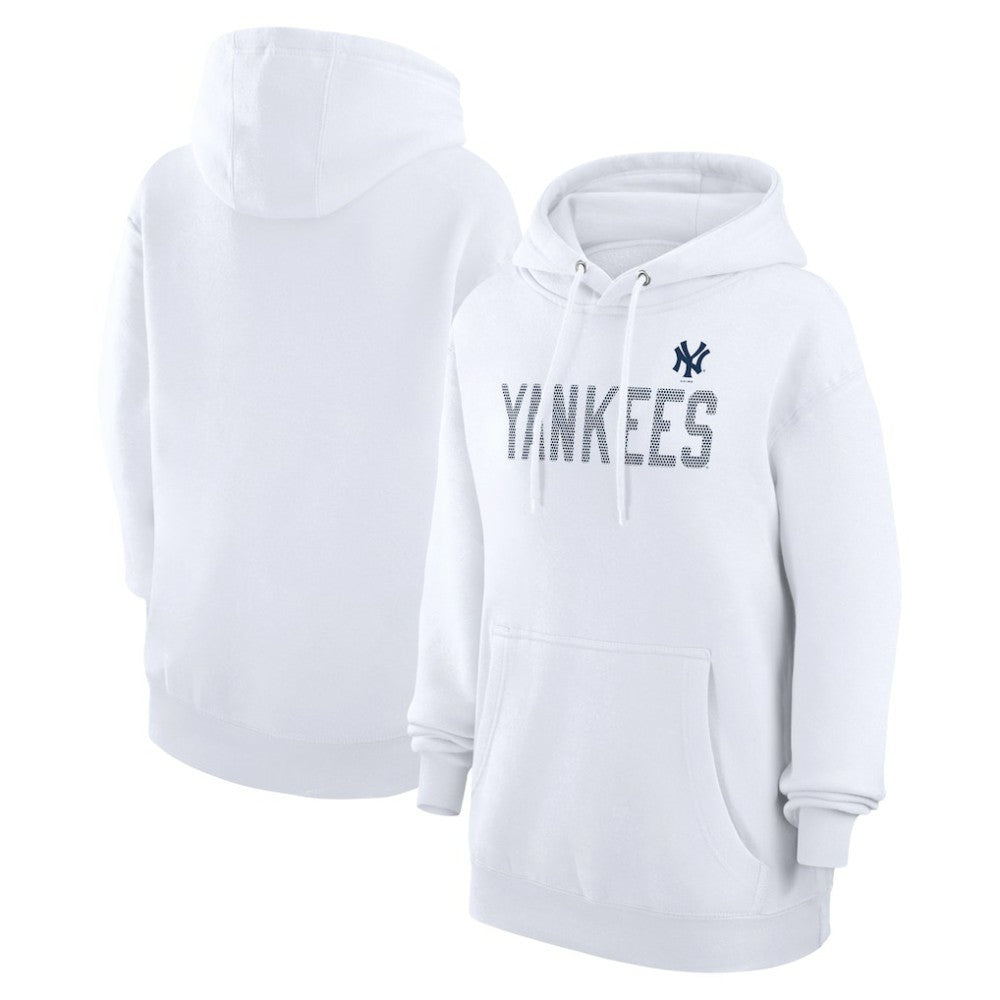 New York Yankees G-III 4Her by Carl Banks Women's Dot Print Pullover Hoodie - White - MLB Lifestyle