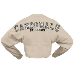 St. Louis Cardinals Fanatics Women's Long Sleeve Cropped Jersey T-Shirt - Cream - Fanatics Discount