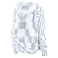 Fanatics Tennessee Titans Women's Striped Notch Neck Pullover Hoodie White/Gray