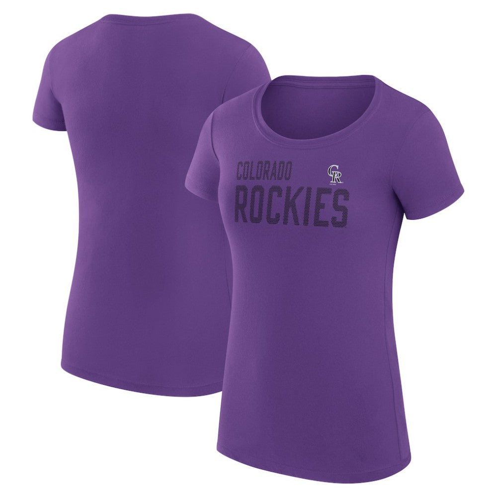 Colorado Rockies G-III 4Her by Carl Banks Women's Super-Slim Fit Lightweight Dot Print T-Shirt - Purple - MLB Online
