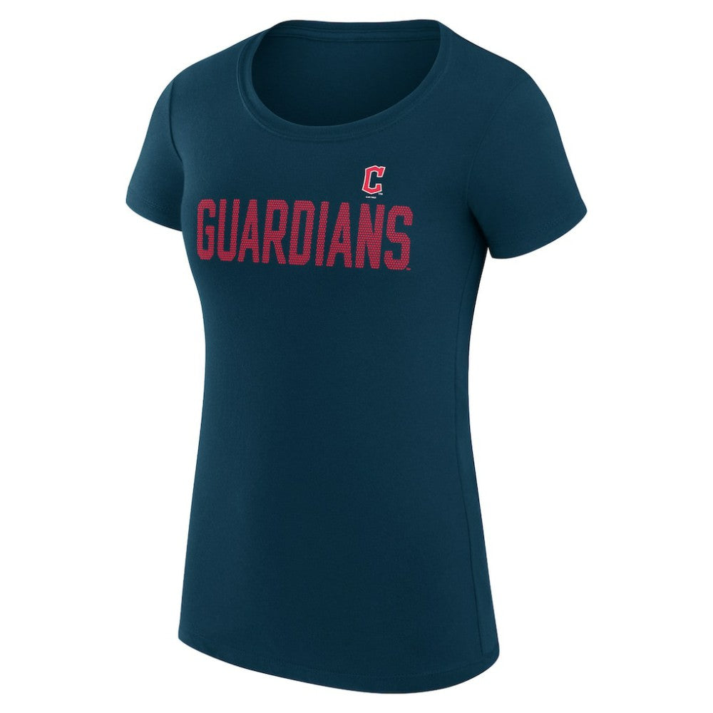 Cleveland Guardians G-III 4Her by Carl Banks Women's Super-Slim Fit Lightweight Dot Print T-Shirt - Navy - MLB Sale