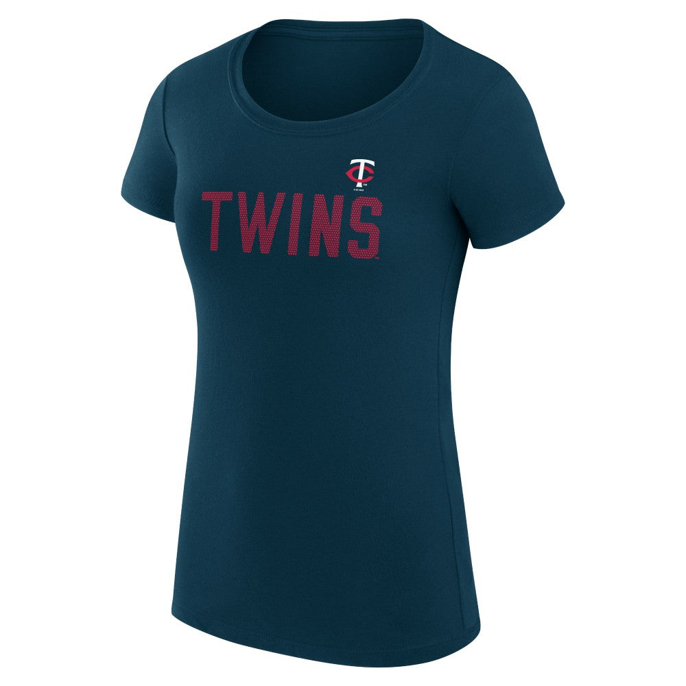 Minnesota Twins G-III 4Her by Carl Banks Women's Super-Slim Fit Lightweight Dot Print T-Shirt - Navy - MLB Lifestyle