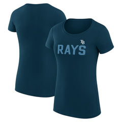 Tampa Bay Rays G-III 4Her by Carl Banks Women's Super-Slim Fit Lightweight Dot Print T-Shirt - Navy - MLB Online