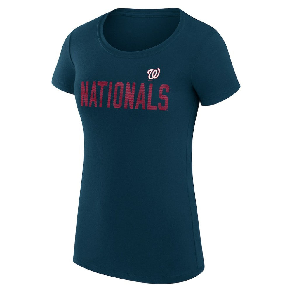 Washington Nationals G-III 4Her by Carl Banks Women's Super-Slim Fit Lightweight Dot Print T-Shirt - Navy - MLB Lifestyle