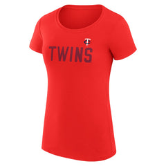 Minnesota Twins G-III 4Her by Carl Banks Women's Super-Slim Fit Lightweight Dot Print T-Shirt - Red - MLB on Sale