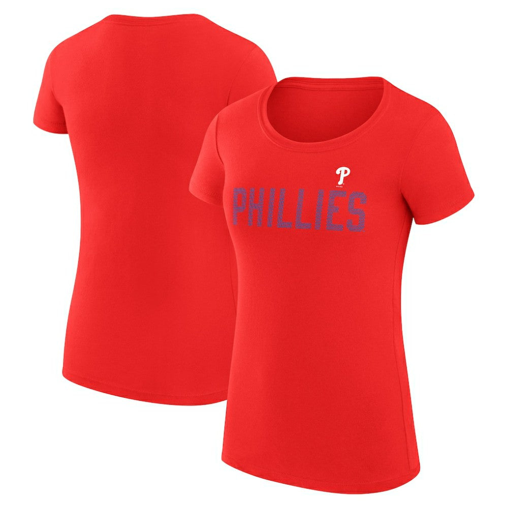 Philadelphia Phillies G-III 4Her by Carl Banks Women's Super-Slim Fit Lightweight Dot Print T-Shirt - Red - MLB Online