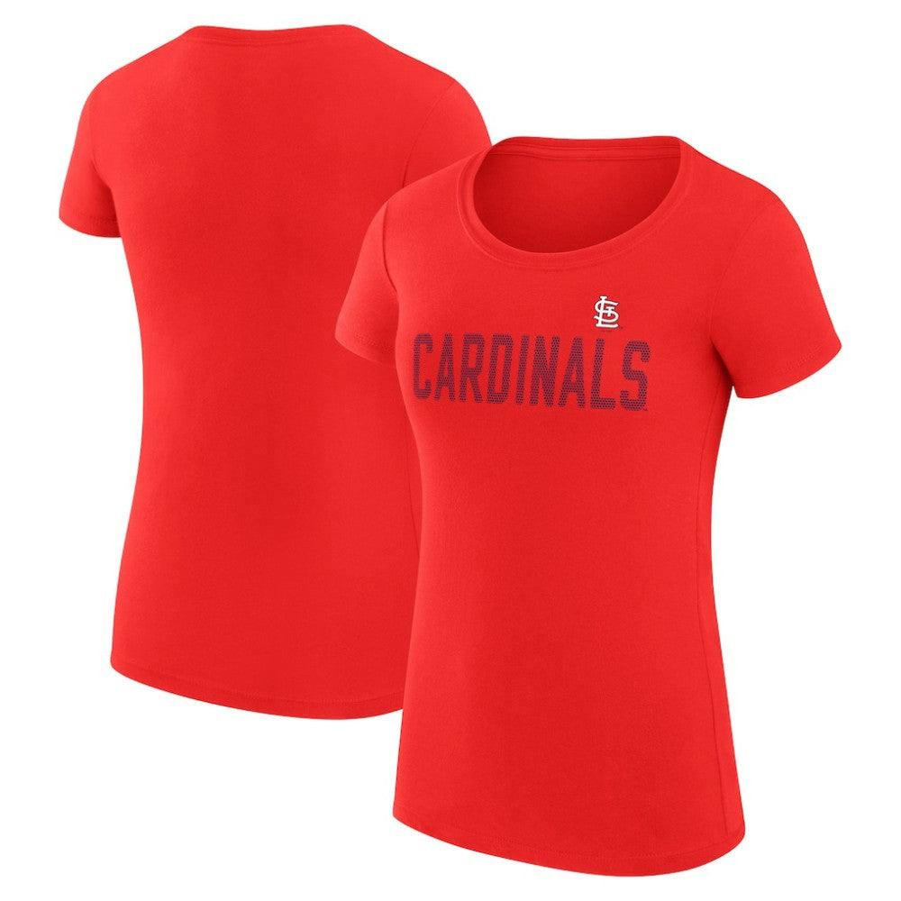 St. Louis Cardinals G-III 4Her by Carl Banks Women's Super-Slim Fit Lightweight Dot Print T-Shirt - Red - MLB Discount