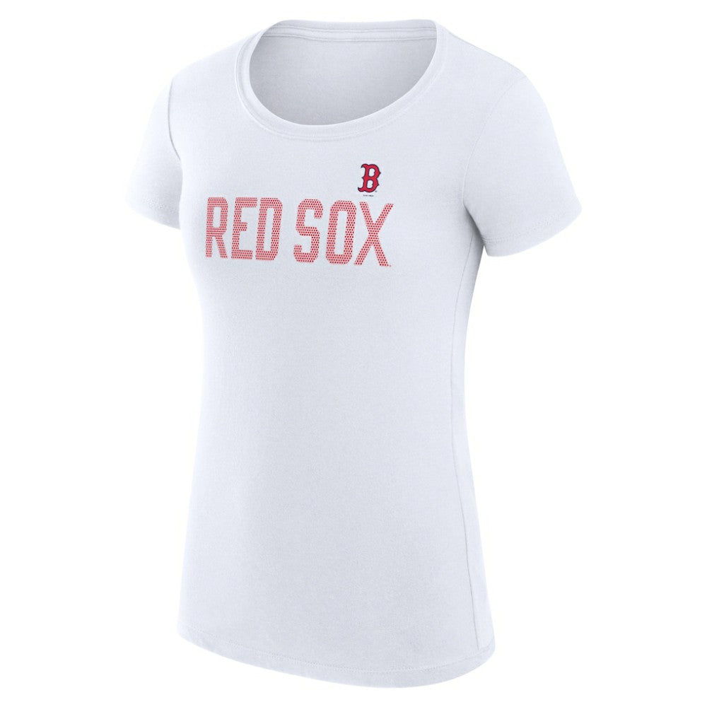 Boston Red Sox G-III 4Her by Carl Banks Women's Super-Slim Fit Lightweight Dot Print T-Shirt - White - MLB Sale