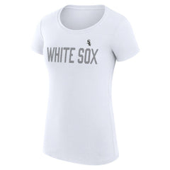 Chicago White Sox G-III 4Her by Carl Banks Women's Super-Slim Fit Lightweight Dot Print T-Shirt - White - MLB Online