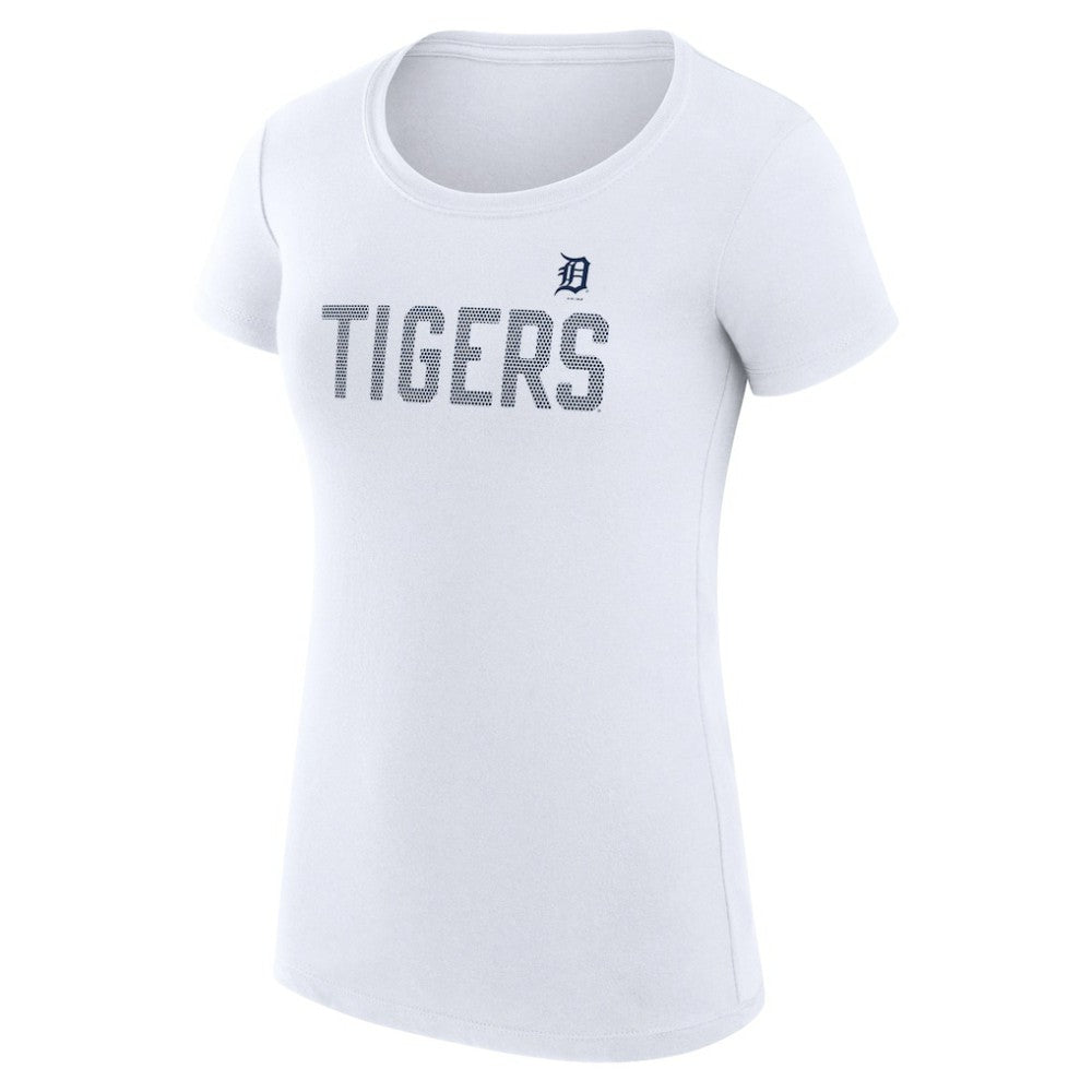 Detroit Tigers G-III 4Her by Carl Banks Women's Super-Slim Fit Lightweight Dot Print T-Shirt - White - MLB Discount