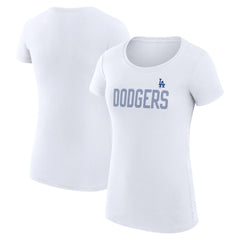 Los Angeles Dodgers G-III 4Her by Carl Banks Women's Super-Slim Fit Lightweight Dot Print T-Shirt - White - MLB Sale