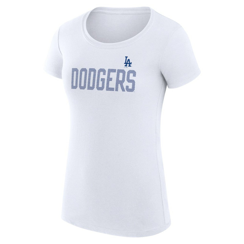 Los Angeles Dodgers G-III 4Her by Carl Banks Women's Super-Slim Fit Lightweight Dot Print T-Shirt - White - MLB Sale