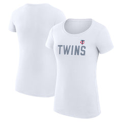 Minnesota Twins G-III 4Her by Carl Banks Women's Super-Slim Fit Lightweight Dot Print T-Shirt - White - MLB Sale