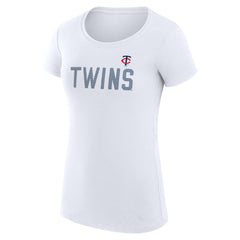 Minnesota Twins G-III 4Her by Carl Banks Women's Super-Slim Fit Lightweight Dot Print T-Shirt - White - MLB Sale