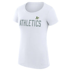 Athletics G-III 4Her by Carl Banks Women's Super-Slim Fit Lightweight Dot Print T-Shirt - White - MLB Lifestyle