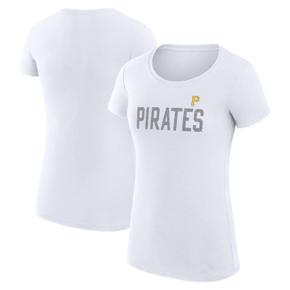 Pittsburgh Pirates G-III 4Her by Carl Banks Women's Super-Slim Fit Lightweight Dot Print T-Shirt - White - MLB Sale