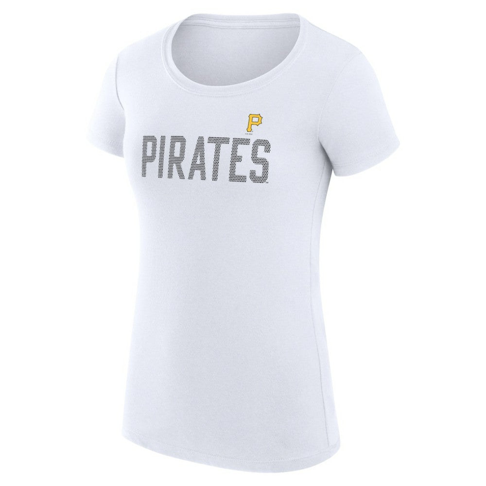 Pittsburgh Pirates G-III 4Her by Carl Banks Women's Super-Slim Fit Lightweight Dot Print T-Shirt - White - MLB Sale