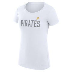 Pittsburgh Pirates G-III 4Her by Carl Banks Women's Super-Slim Fit Lightweight Dot Print T-Shirt - White - MLB Sale