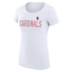 St. Louis Cardinals G-III 4Her by Carl Banks Women's Super-Slim Fit Lightweight Dot Print T-Shirt - White - MLB Discount
