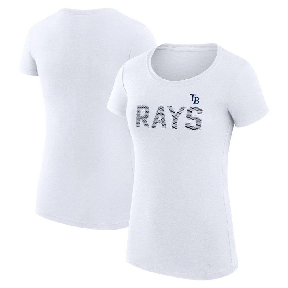Tampa Bay Rays G-III 4Her by Carl Banks Women's Super-Slim Fit Lightweight Dot Print T-Shirt - White - MLB on Sale