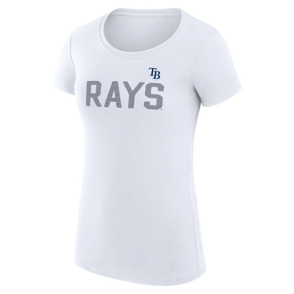 Tampa Bay Rays G-III 4Her by Carl Banks Women's Super-Slim Fit Lightweight Dot Print T-Shirt - White - MLB on Sale