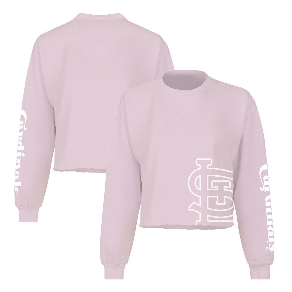 St. Louis Cardinals Fanatics Women's Cropped Slouchy Long Sleeve T-Shirt - Pink - Fanatics Sale