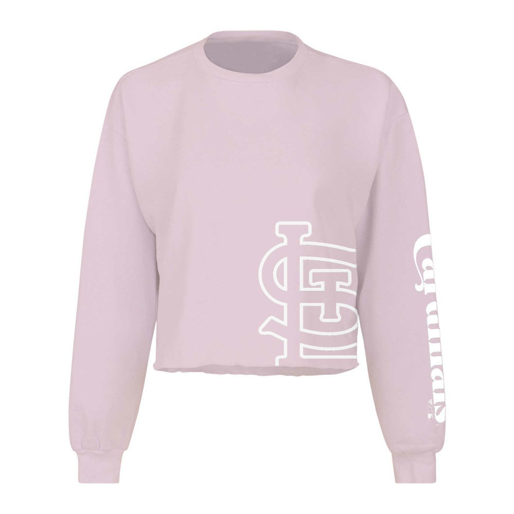 St. Louis Cardinals Fanatics Women's Cropped Slouchy Long Sleeve T-Shirt - Pink - Fanatics Sale