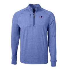 Buffalo Bills Cutter & Buck Big & Tall Adapt Eco Knit Quarter-Zip Pullover Top Heather Royal