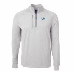 Detroit Lions Cutter & Buck Big & Tall Adapt Eco Knit Quarter-Zip Pullover Top Heather Gray
