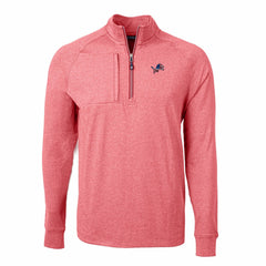 Detroit Lions Cutter & Buck Big & Tall Adapt Eco Knit Quarter-Zip Pullover Top Heather Red