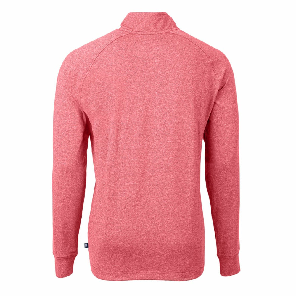 Detroit Lions Cutter & Buck Big & Tall Adapt Eco Knit Quarter-Zip Pullover Top Heather Red