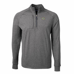 Green Bay Packers Cutter & Buck Big & Tall Adapt Eco Knit Quarter-Zip Pullover Top Heather Black