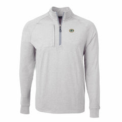 Green Bay Packers Cutter & Buck Big & Tall Adapt Eco Knit Quarter-Zip Pullover Top Heather Gray
