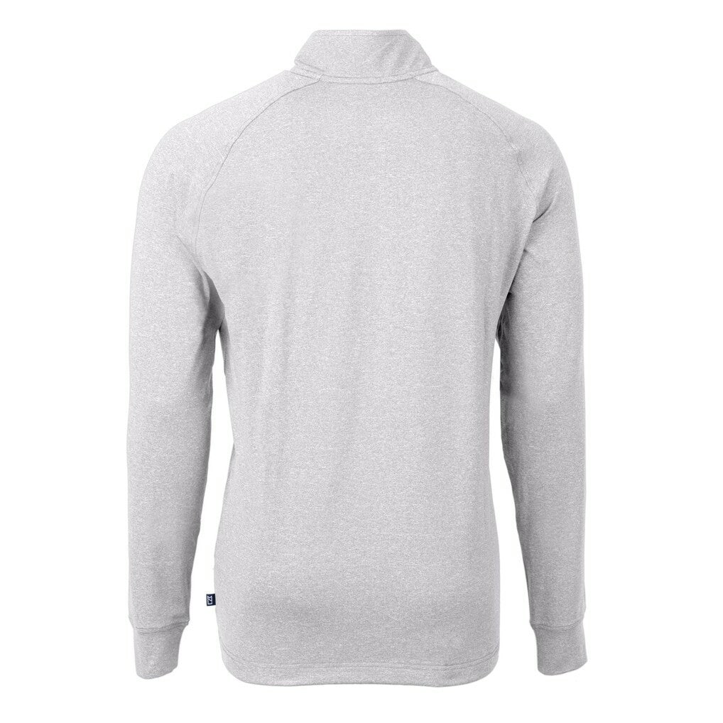 Minnesota Vikings Cutter & Buck Big & Tall Adapt Eco Knit Quarter-Zip Pullover Top Heather Gray